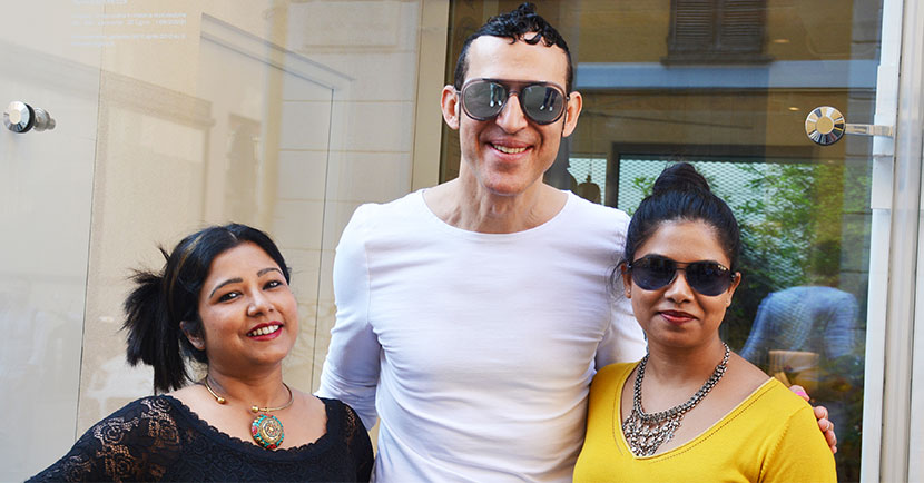International designer Karim Rashid with Vertica Dvivedi and Madhurima